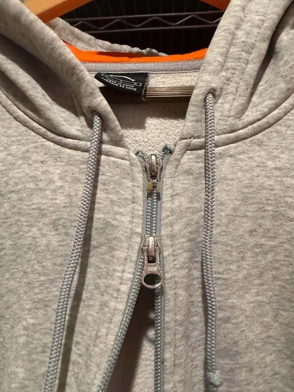 Jordan Retro 8 Gray Orange Full Zip Hoodie Jumpman Embroidered Men's Large